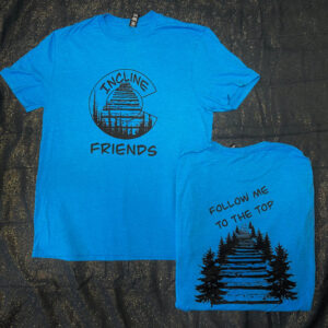 Blue Tee - 100% Poly Moisture Wicking - Large logo