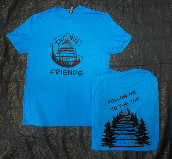 Blue Tee - Cotton blend - Large logo